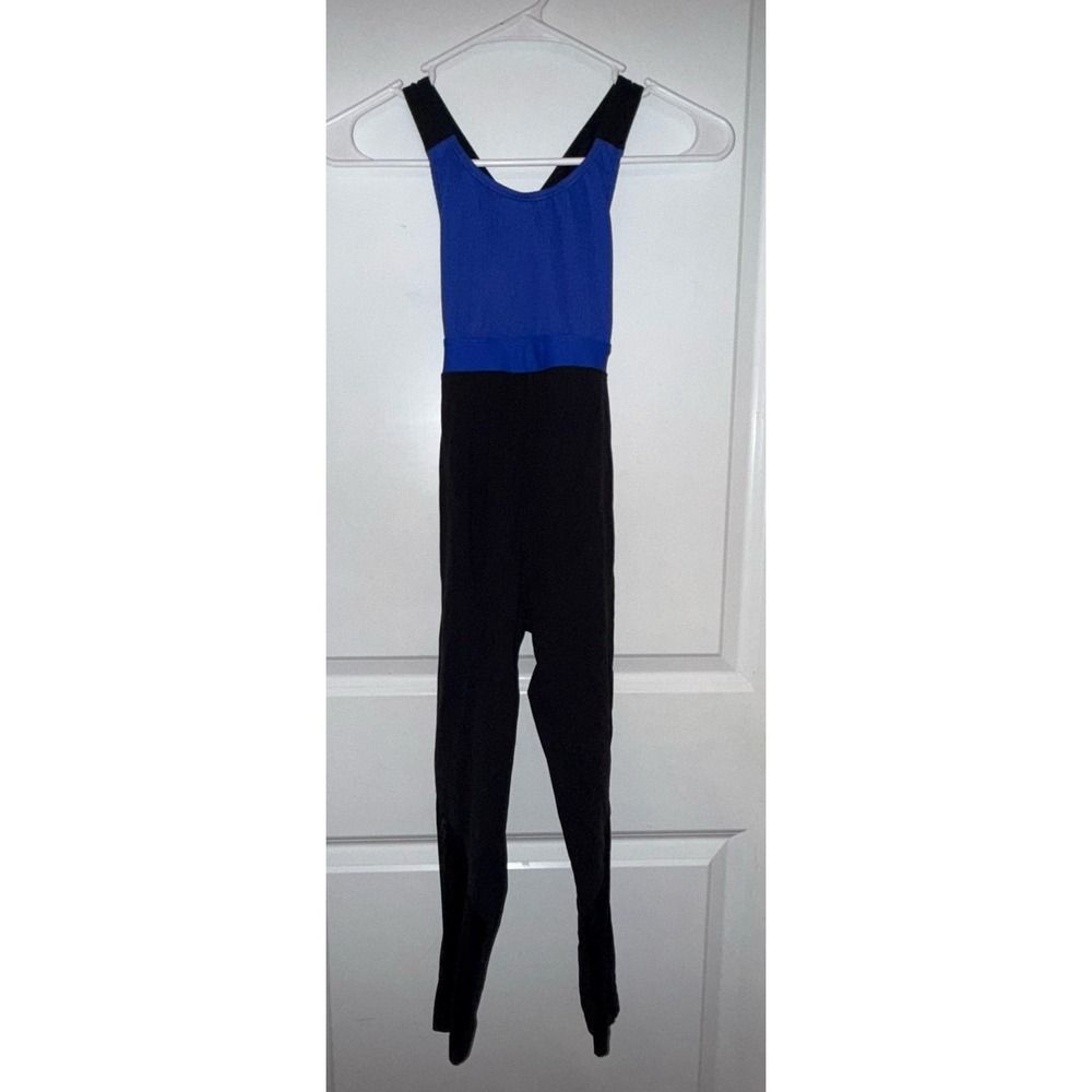 Kandi Kouture Unitard Girls Size CXL (10/12)‎ Blue and Black Dance Wear